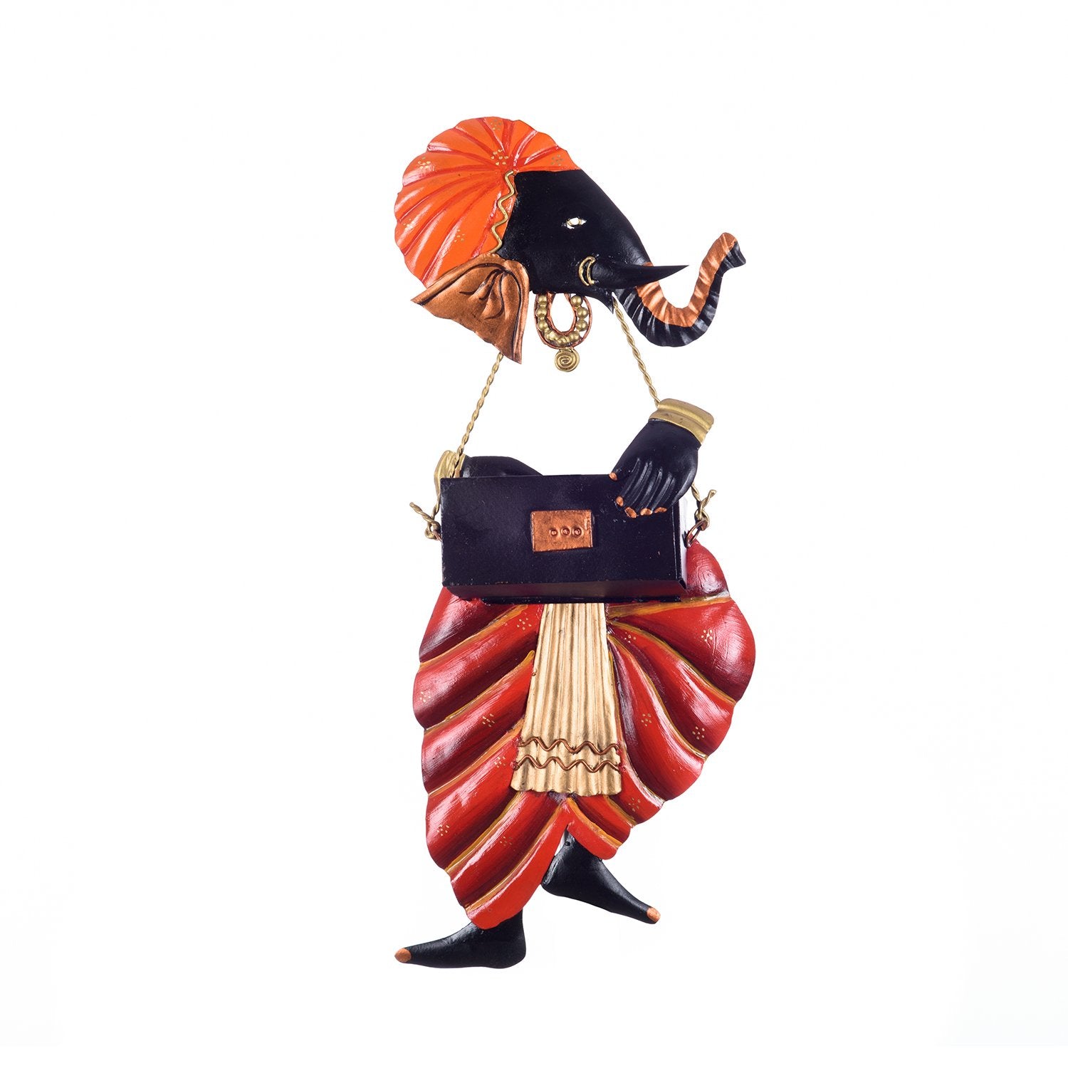 eCraftIndia Lord Ganesha Playing Harmonium Wall Hanging